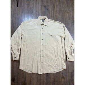 VTG Haupt Germany Mens L 41/42 Yellow Button Up Shirt 90s Minimalist